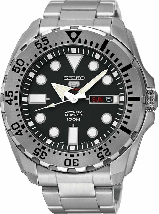 Montre Seiko SRP599J1 Automatique en Acier avec Cadran Noir 44mm