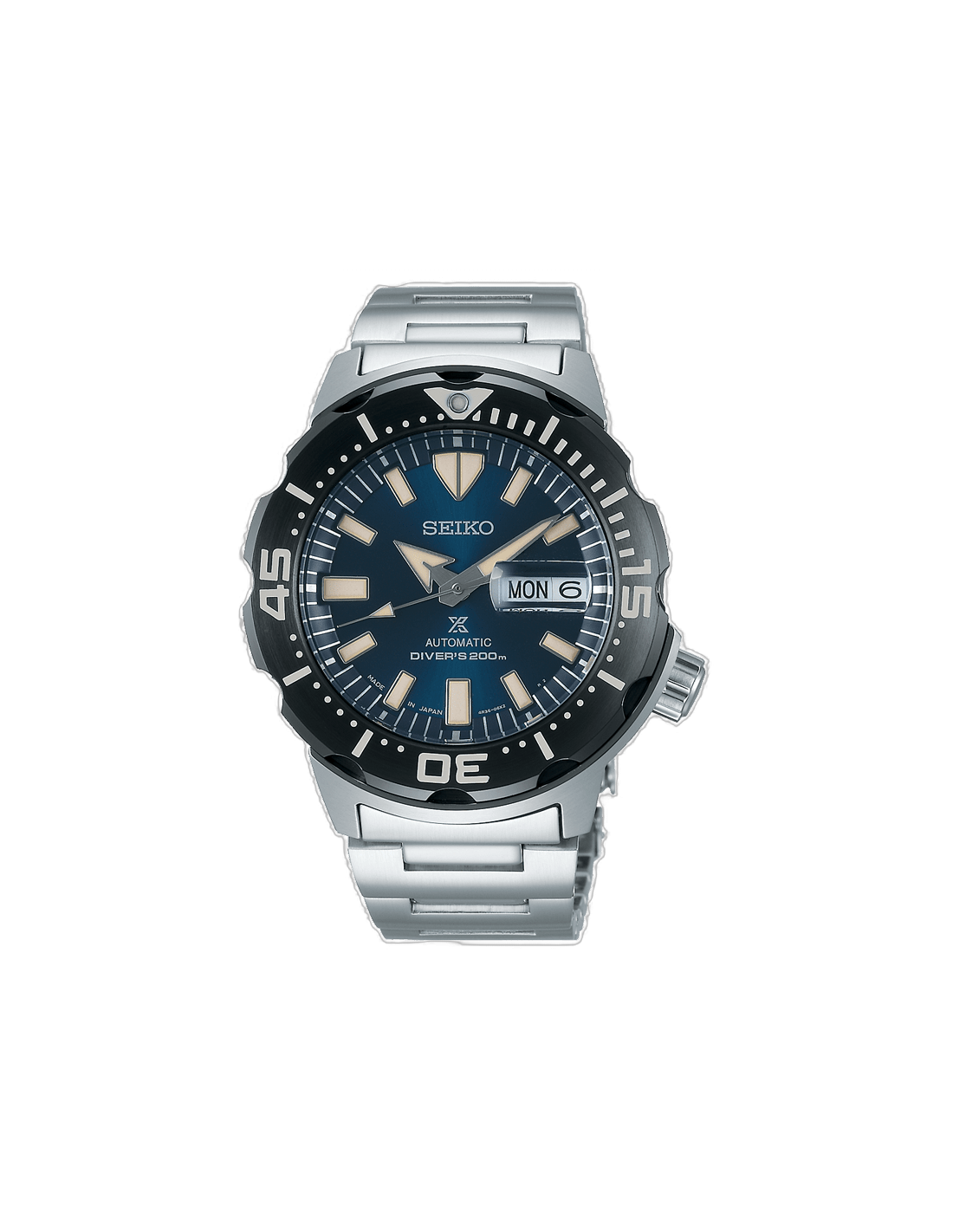 Montre Seiko SRPD25K1 Prospex Monster Automatique Acier Brossé Cadran Bleu