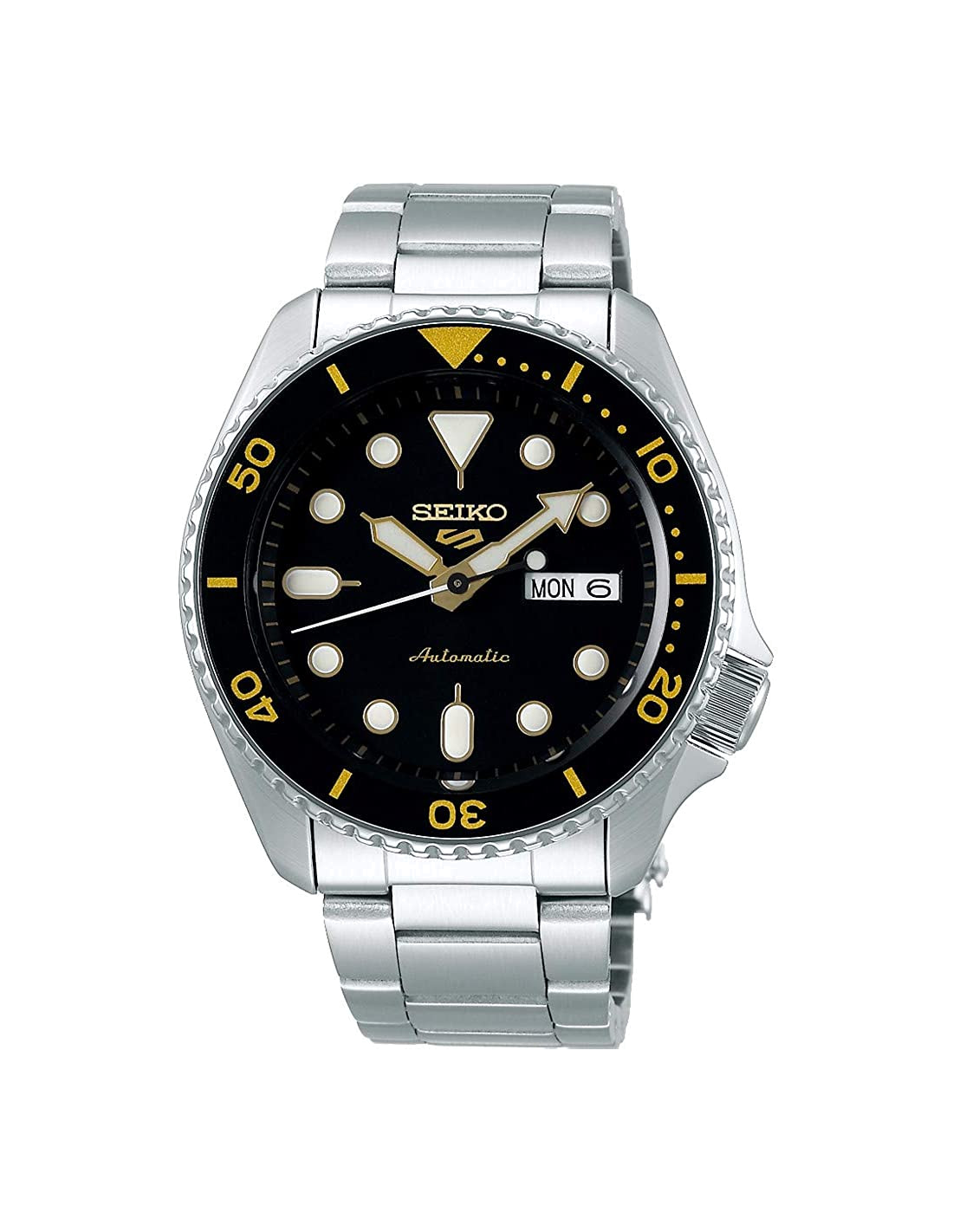 Montre Homme Seiko SRPD57K1 Automatique Acier Cadran Noir et Or