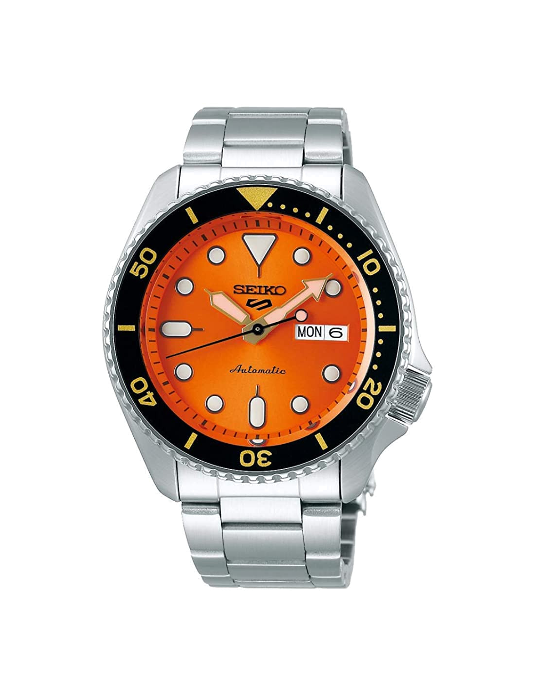 Montre Seiko SRPD59K1 Automatique Cadran Orange et Bracelet Acier