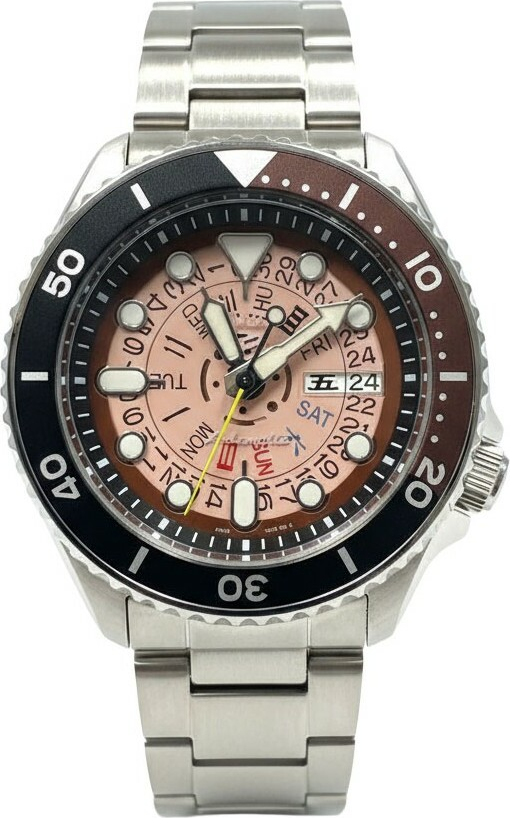 Montre Seiko SRPJ47PK Automatique Cadran Rose Métallisé et Acier