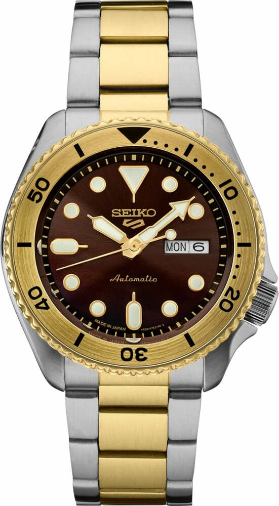 Montre Seiko SRPK24 Automatique Cadran Marron Soleillé en Acier