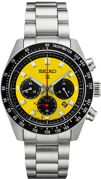 Montre Seiko SSC929 Solaire Chronographe Acier Cadran Jaune