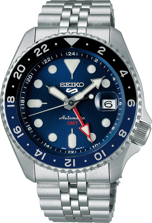 Montre Seiko SSK003K1 GMT Automatique Acier Cadran Bleu Soleillé