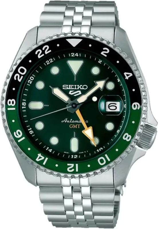 Montre Seiko SSK035K1 GMT Automatique Cadran Vert Soleillé en Acier