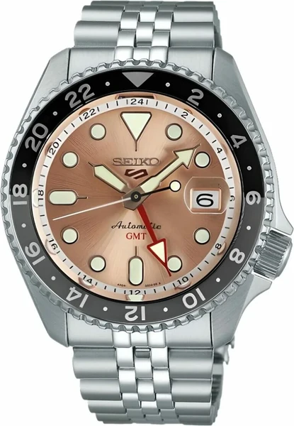Montre Seiko SSK043K1 GMT Automatique Cadran Saumon Doré Acier