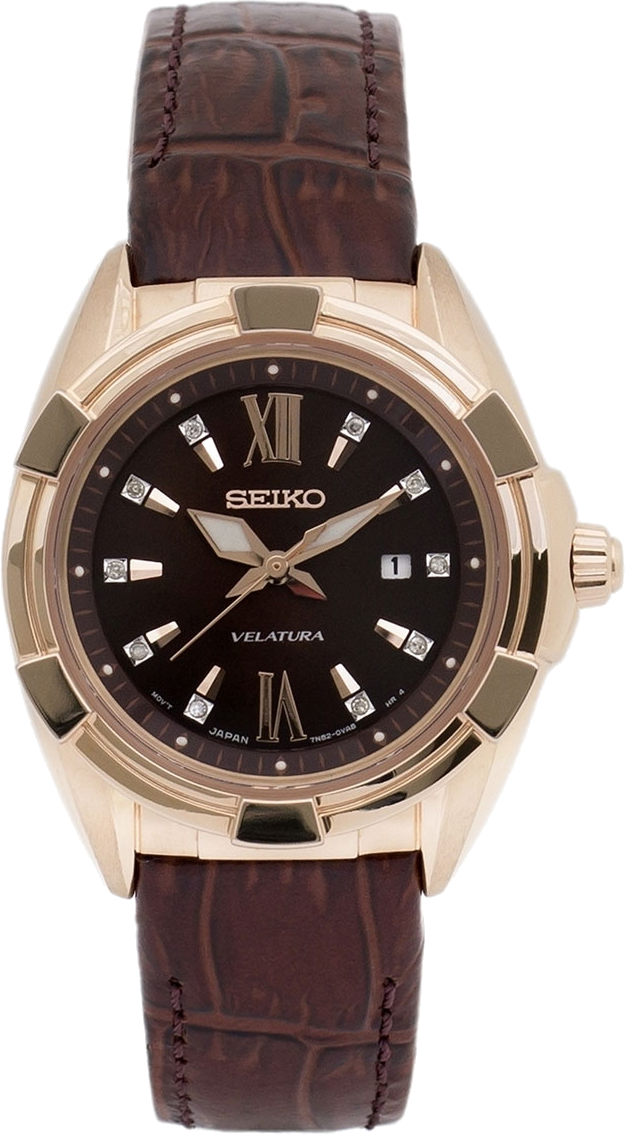 Montre Seiko SXDG12P1 Velatura Cadran marron et Diamants