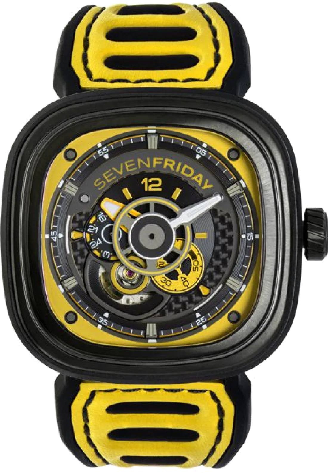 Montre Sevenfriday P3B/03 Racing Team Yellow Automatique Bronze PVD