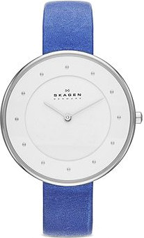 Montre Femme Skagen SKW2172 Bracelet fin en cuir bleu