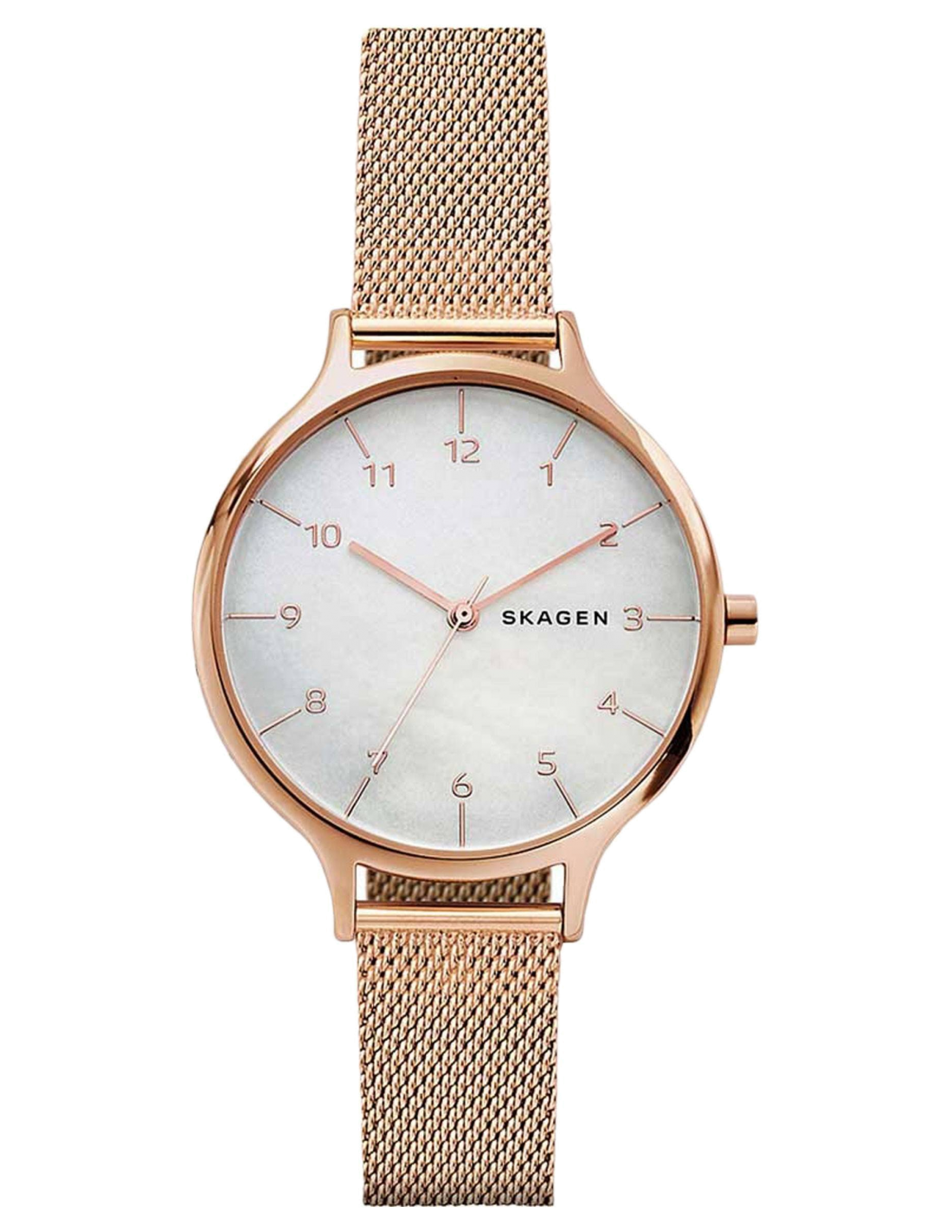 Montre Skagen SKW2633 en acier or rose et cuir bleu