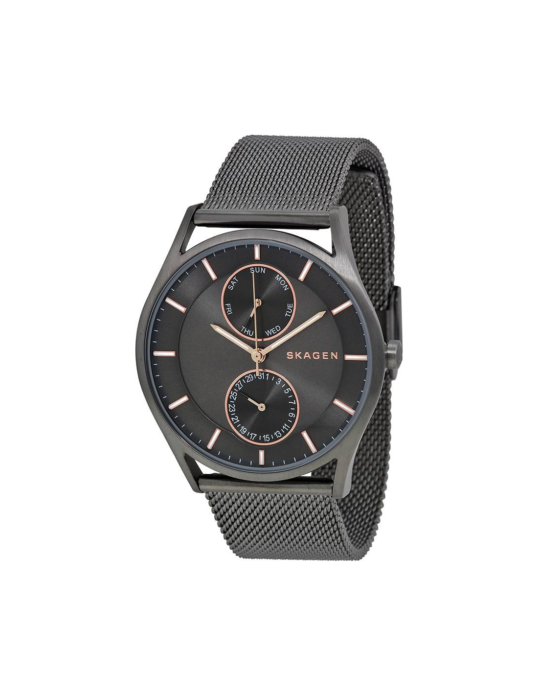 Montre Skagen SKW6180 Holst en Acier Noir et Maille Milanaise