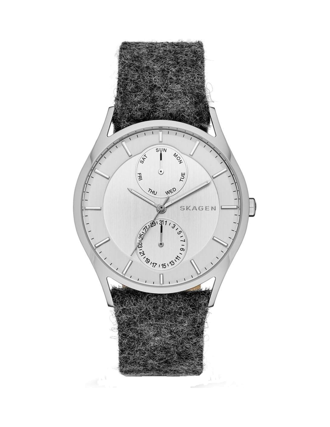 Montre Homme Skagen SKW6238 Bracelet Cuir Tissu Gris