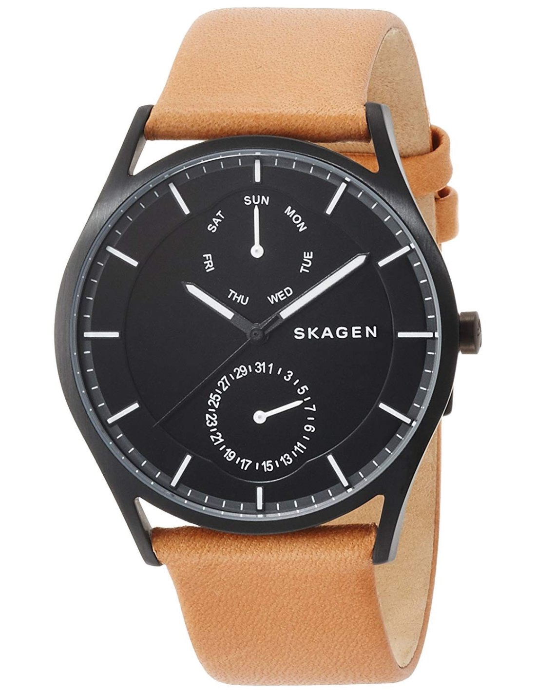 Montre Skagen SKW6265 Bracelet Cuir Brun Boîtier Acier