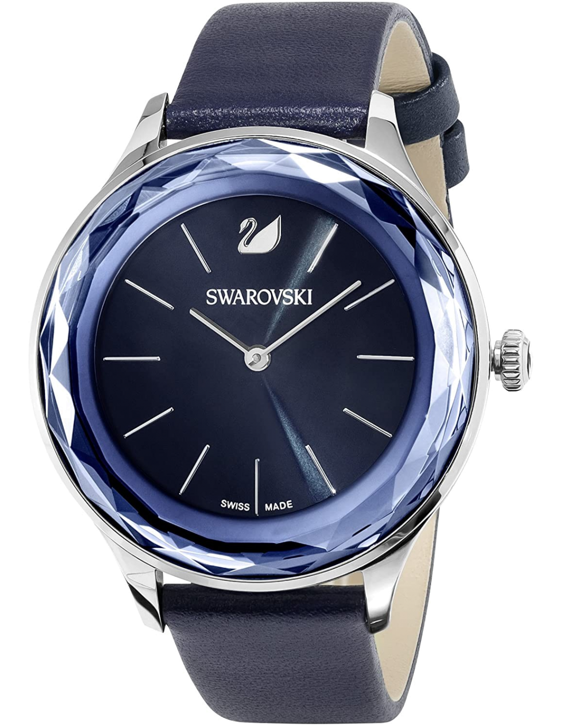 Montre Swarovski Octea Lux 5295349 cadran bleu bracelet en cuir