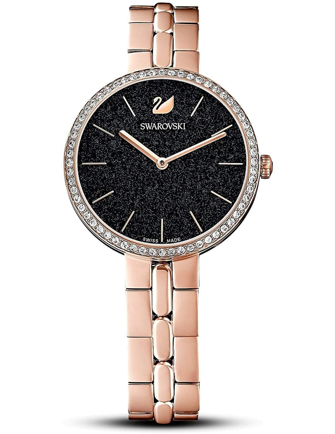 Swarovski 5517797 cadran noir et boîtier en acier inoxydable — Montres Outlet