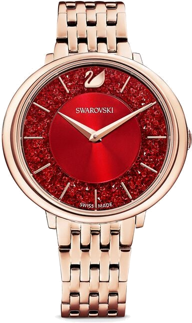 Montre Swarovski 5547608 Crystalline Cadran Rouge et Acier Or Rose
