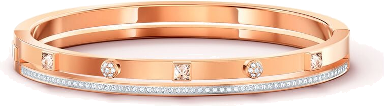 Bracelet Jonc Swarovski 5555746 plaqué or rose cristaux blancs