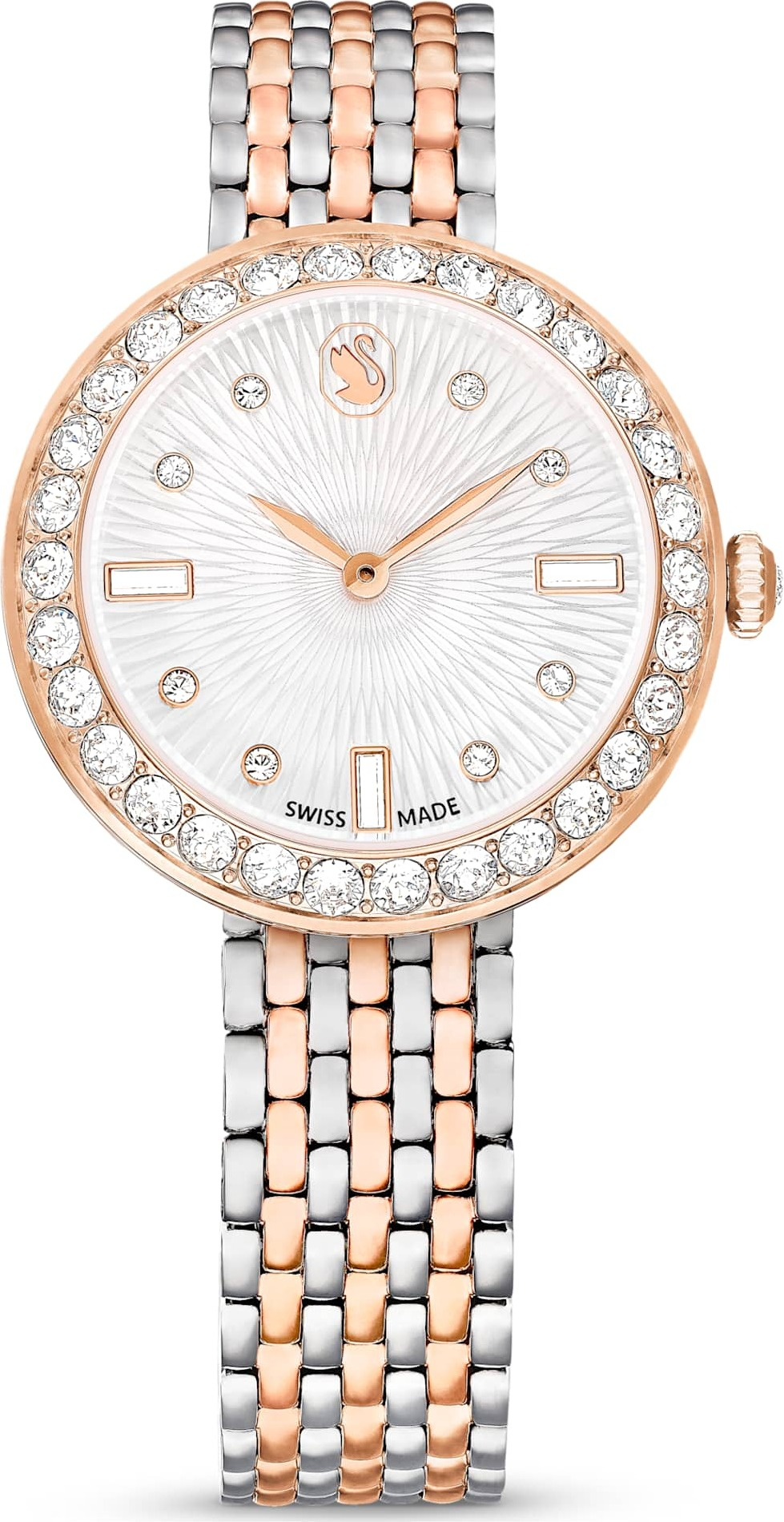 Montre Swarovski Certa 5672971 bracelet en acier inoxydable bicolore boitier incrusté de cristaux