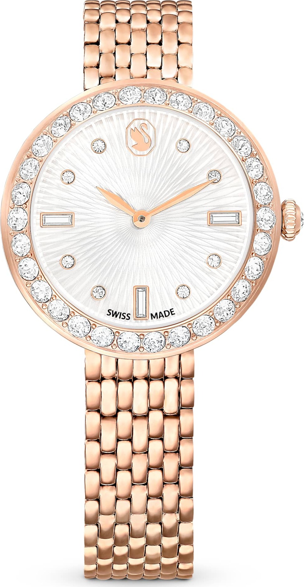 Montre Swarovski Certa 5672981 bracelet en acier inoxydable or rose boitier incrusté de cristaux