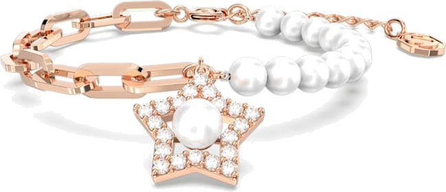 Bracelet Swarovski Stella pour Femme, modèle étoile blanche en perles et acier plaqué or rose - Réf. 5645461 vue 2