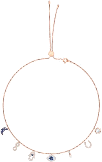 Collier Swarovski Symbolic 5497664 pour femme, breloques en cristal sur chaîne or rose vue 2