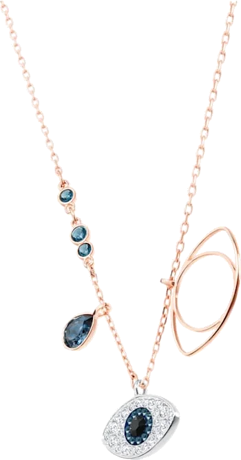 Collier Swarovski 5172560 Symbolica oeil porte bonheur en cristal bleu
