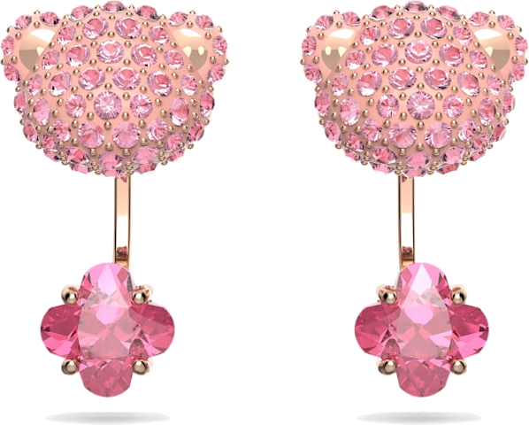 Boucles d'oreilles Swarovski 5642982 Teddy - Ours en cristal rose pour femme