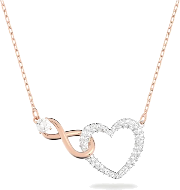 Collier Swarovski Infinity en métal plaqué or rose incrusté de cristaux