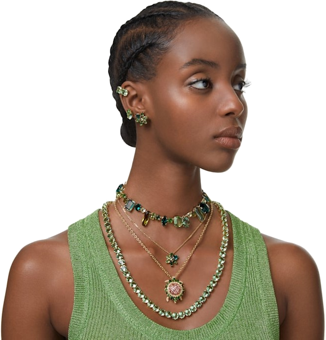 Boucles d'oreilles Swarovski Gema 5658400 en cristaux verts pour femme vue 4