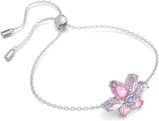 Bracelet Swarovski Gema 5658396 - Fleur en cristaux violets, métal rhodié rose pour femme vue 2