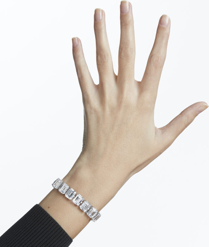 Bracelet Swarovski Millenia 5618699 pour femme, métal plaqué rhodium blanc avec cristaux octogones vue 2