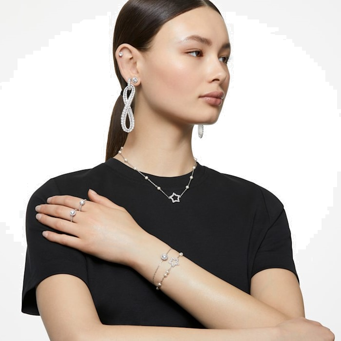 Bracelet Swarovski Constella 5636266 en métal rhodié argenté avec cristaux blancs - Pour Femme vue 5