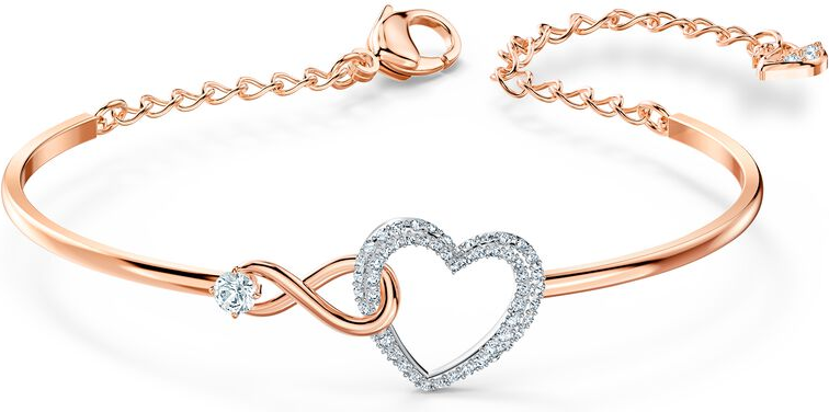 Bracelet Swarovski Infinity 5518869 Coeur Blanc en métal plaqué or rose pour femme vue 2