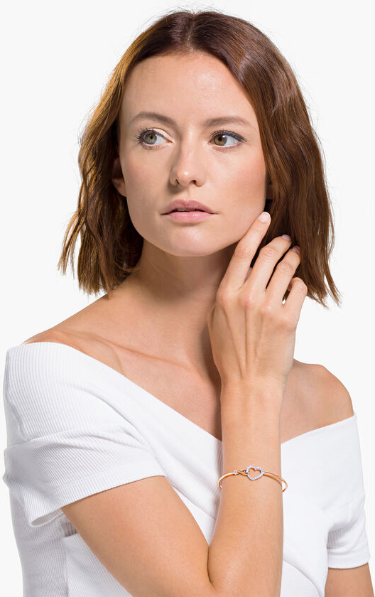 Bracelet Swarovski Infinity 5518869 Coeur Blanc en métal plaqué or rose pour femme vue 4