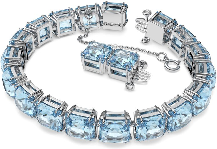 Bracelet Swarovski Millenia 5614924 pour Femme - Cristaux carrés bleus sur métal rhodié vue 2