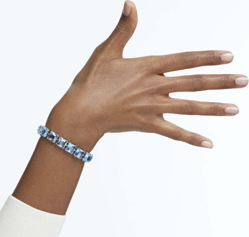 Bracelet Swarovski Millenia 5614924 pour Femme - Cristaux carrés bleus sur métal rhodié vue 4