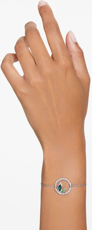 Bracelet Swarovski Dellium 5645375 en métal rhodié vert pour femme vue 4