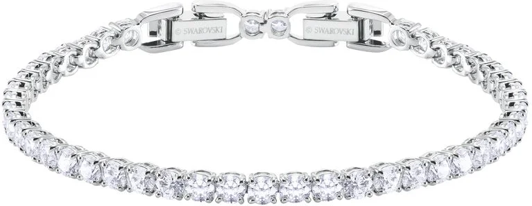 Bracelet Swarovski 5409771 Tennis Round Deluxe Plaqué Rhodium Blanc