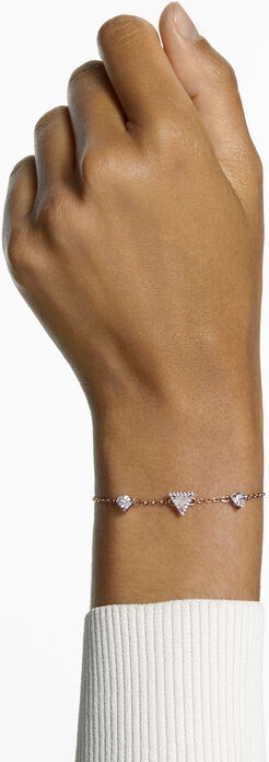 Bracelet Swarovski Ortyx 5643737 en métal plaqué or rose avec cristaux triangle blancs - Pour femme vue 4