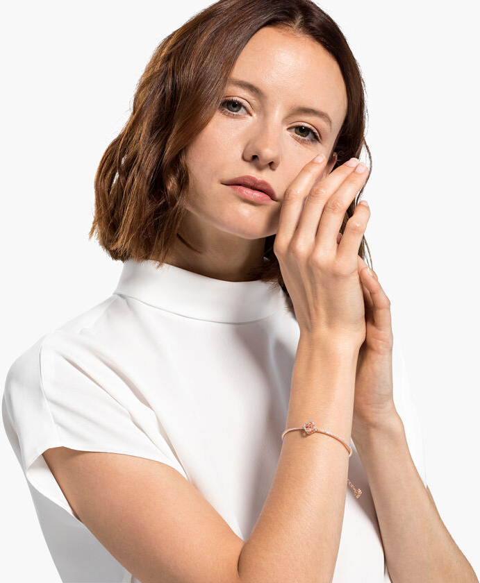 Bracelet Jonc Swarovski Sparkling Dance Rose - Réf. 5516476 - Plaqué or rose pour Femme vue 4