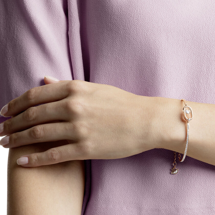 Bracelet Swarovski North 5472382 en plaqué or rose avec cristaux blancs pour femme vue 4