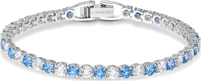 Bracelet de montre Swarovski Tennis Deluxe 5536469 - Blanc et Bleu Rhodié pour Femme vue 2