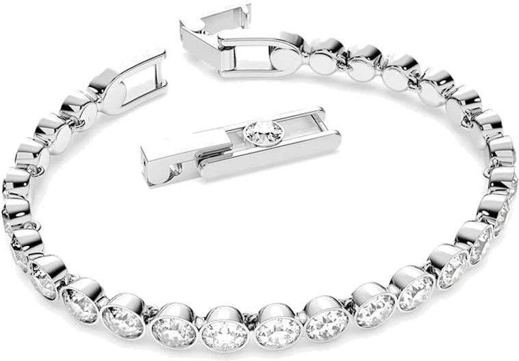 Bracelet Swarovski Emily 1791305 en métal rhodié argenté ajustable, cristaux blancs pour femme vue 2