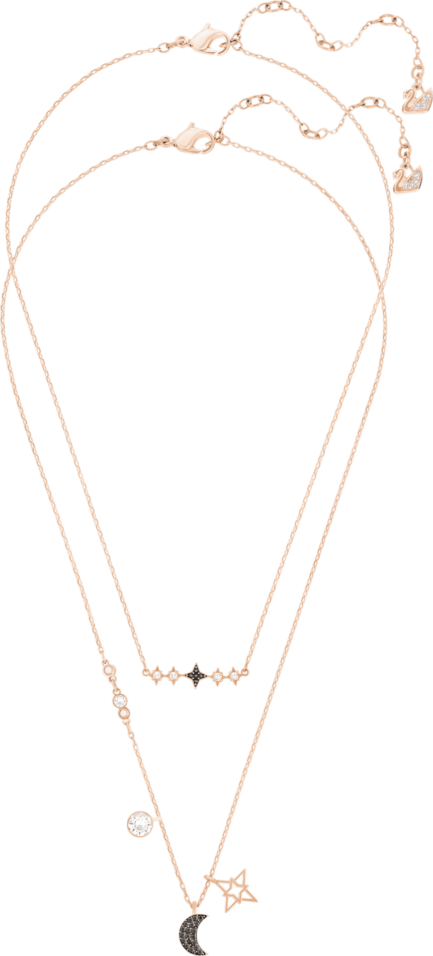 Collier Swarovski 5273290 double parure Lune et Étoile en or rose pour femme vue 2