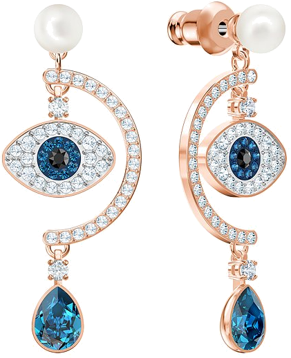 Boucles d'oreilles femme Swarovski Luckily Evil Eye 5425860 en métal plaqué or rose vue 2
