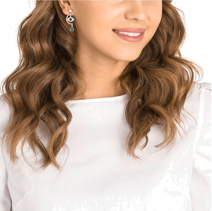 Boucles d'oreilles femme Swarovski Luckily Evil Eye 5425860 en métal plaqué or rose vue 3