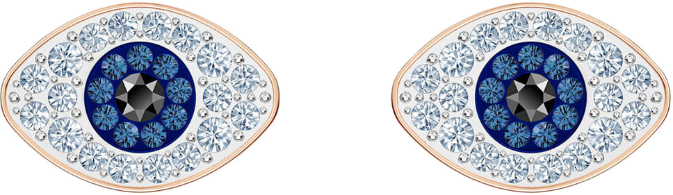 Boucles d'oreilles femme Swarovski Symbolica Evil Eye 5510067 en or rose et cristal bleu