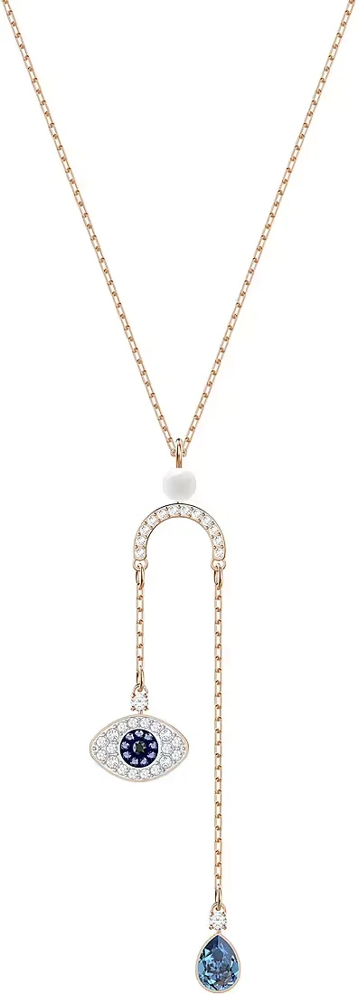 Collier Swarovski Duo Symbolica Evil Eye 5425861 métal plaqué or rose pendentif en Y