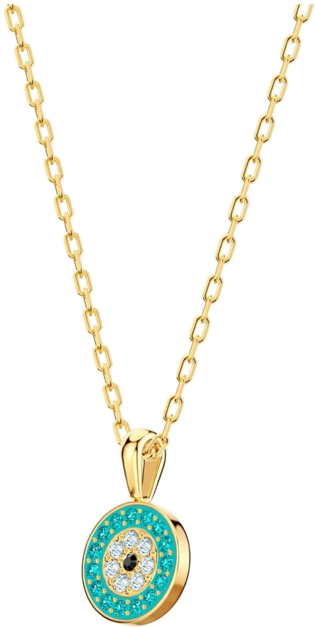 Collier Swarovski Luckily 5468916 en métal plaqué or avec cristaux turquoise pour femme vue 2