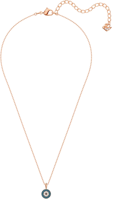 Collier Swarovski Luckily 5468919 en or rose avec cristaux bleus pour femme vue 2